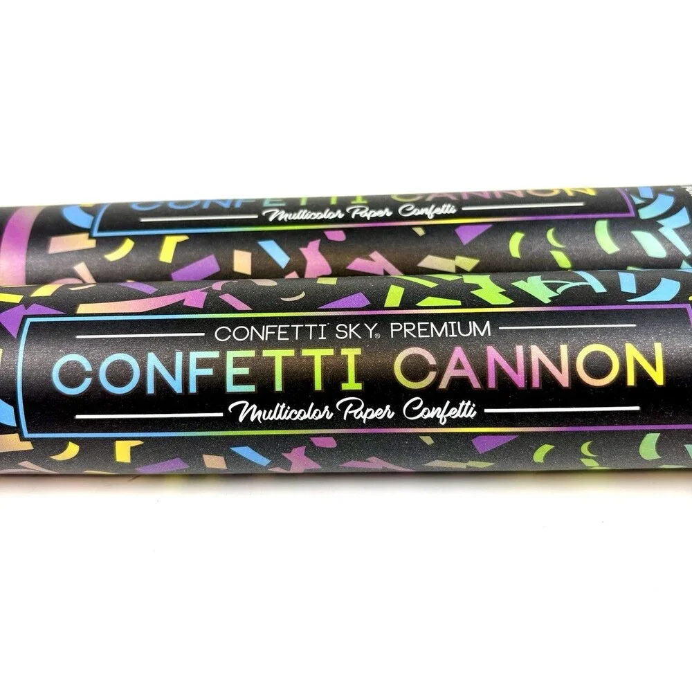 Confetti Sky Premium 2 Multicolored Paper Confetti Cannons - Party Celebrations
